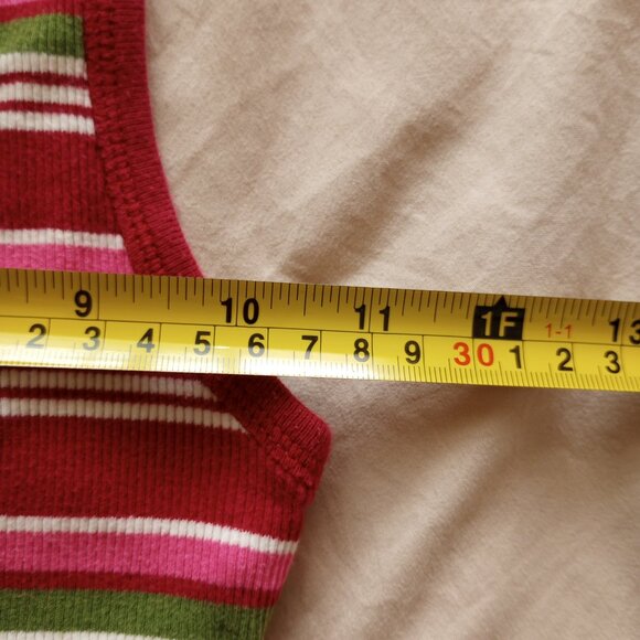 Rare Y2K Abercrombie Striped Ribbed Racerback Tank Top Vintage 2000s Preppy - Picture 3 of 5